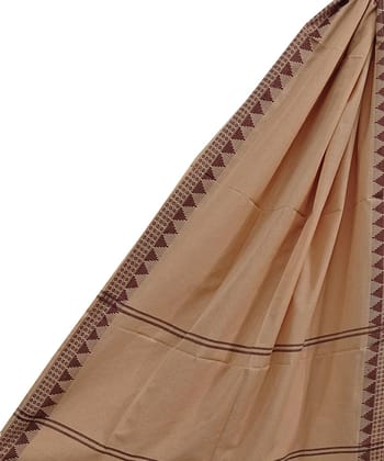 Beige Sambalpuri Handwoven Single Ikat Cotton Dupatta SFCDUP2190