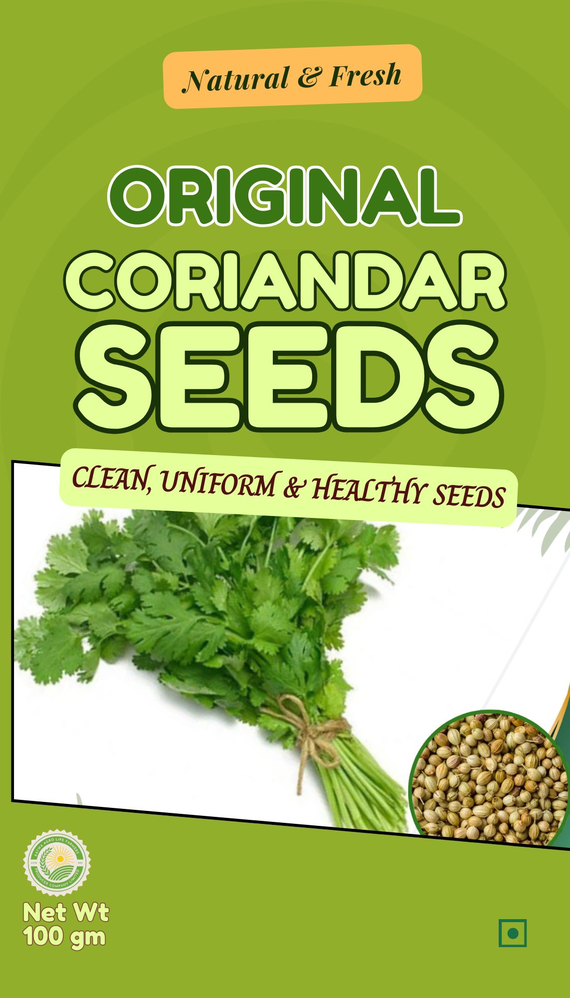 Original Coriander Seeds - Clean, Uniform & Healthy