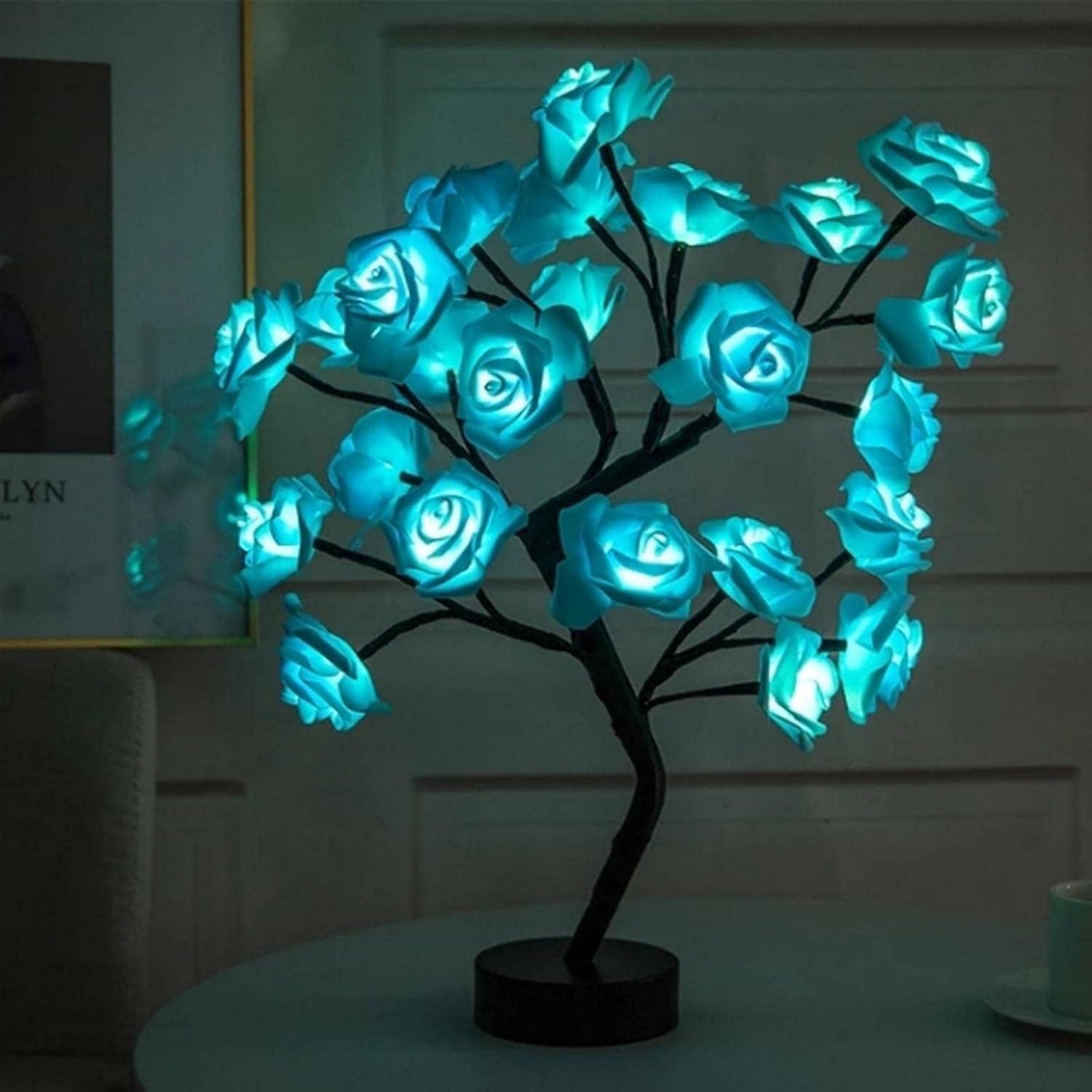 GLOWSERIE Premium LED Blue Rose Tree Light for Home Décor & Gifting