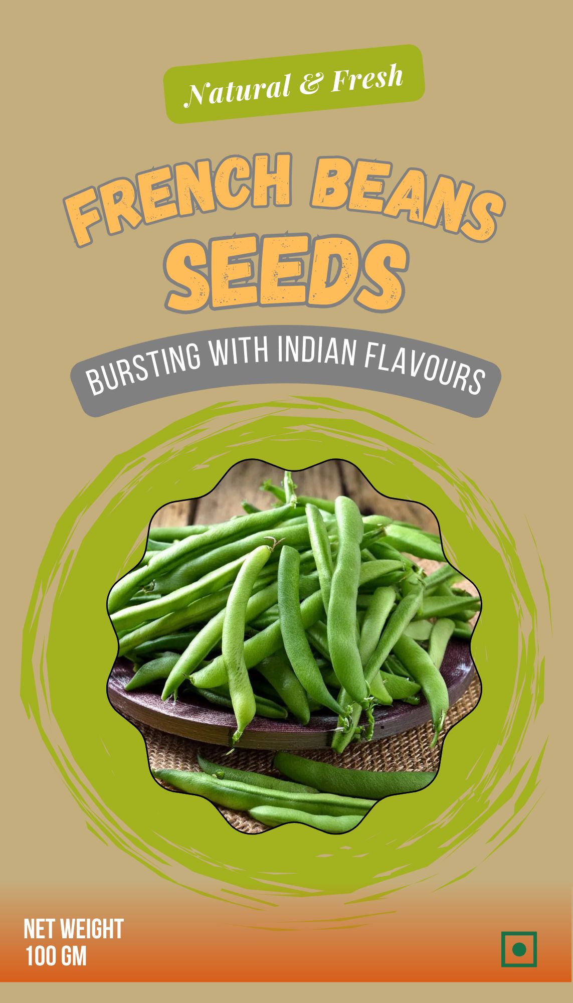 Premium Quality French Beans Seeds- 100gm