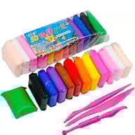 Super clay Light Creative Art and Craft Air Dry Super Clay with Carving Molding Tools Kit for Girls and Boys; Kids Above Age 5+ Year Old (Pack of 24))