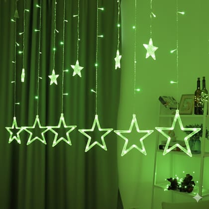 GLOWSERIE Premium Hanging LED Star Curtain Lights for Wedding Stage and Party Backdrop