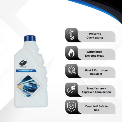 Varroc Car Radiator Coolant 1:7 Blue Concentrate (1 L) | Engine Antifreeze for Petrol, Diesel & CNG Vehicles | Prevents Overheating & Corrosion | Heavy-Duty Cooling Performance