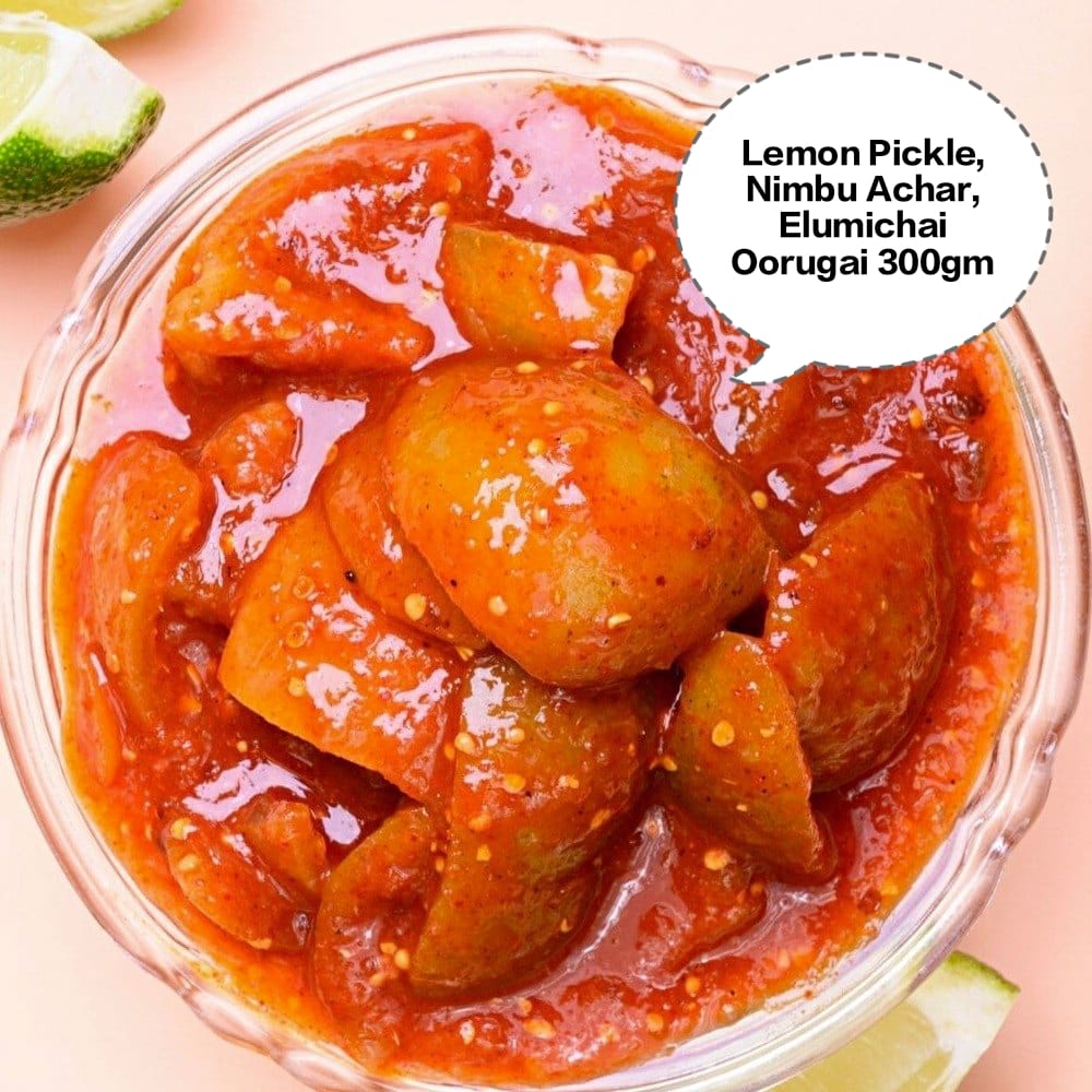Lemon Pickle, Nimbu Achar, Elumichai Oorugai, Nimmakaya Pachadi, Limbu Loncha 300gm