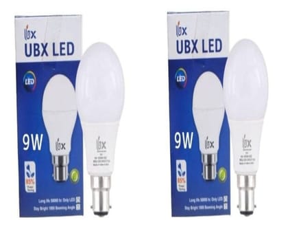 UBX LED 9W Energy Saving B22 LED Bulb - Pack of 2