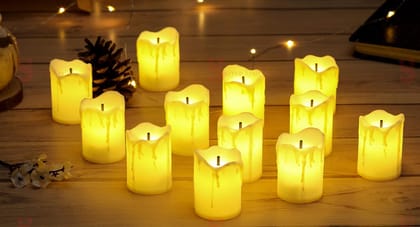 GLOWSERIE Premium LED Candle Trio – Safe, Smokeless & Drip-Free Lighting