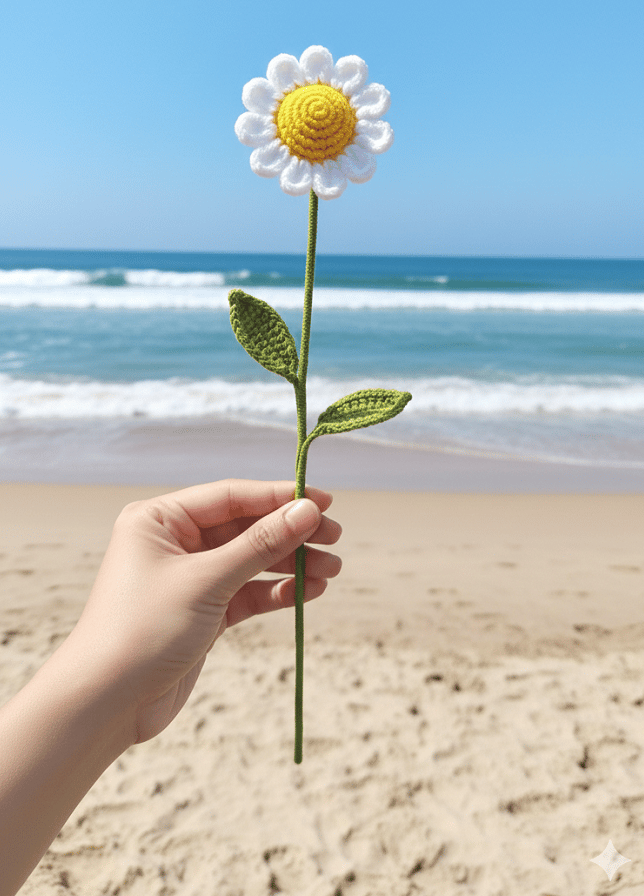 Handmade Crochet Sunflower Bouquet, Artificial Crochet Flowers, Gift for Anniversary, Birthday, Valentine's Day One Flower