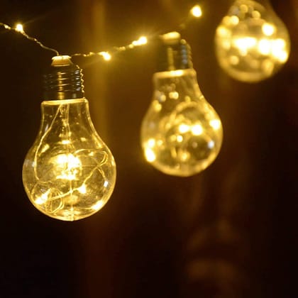 GLOWSERIE Plug Powered Hanging Glass Bulb String Lights for Bedroom, Living Room, Garden and Festive Decor
