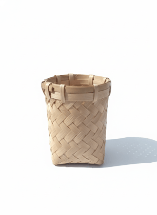 Hand-Woven Bamboo Storage Basket for Home Decor & Organization