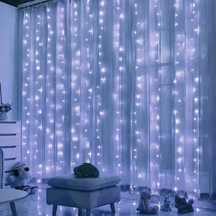 GLOWSERIE Premium LED Waterfall Curtain Lights, Easy to Install Plug-in Fairy Lights for Indoor & Outdoor Decorative Lighting