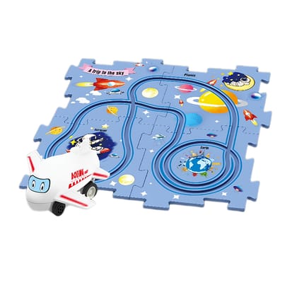 Rail Car Puzzle | Puzzle Track Racer | Aeroplane Puzzle Track | Rail Slot Car Puzzle | Puzzle Board Toy | Educational Toy | Learning Toy