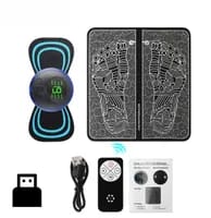 Rechargeable EMS Foot massager mat, Muscle Stimulator, Simulated Massage Therapy for Foot,Hands,Arms,Shoulder,Arthritis Pain and Vericose Veins,Drug-free Pain Relief