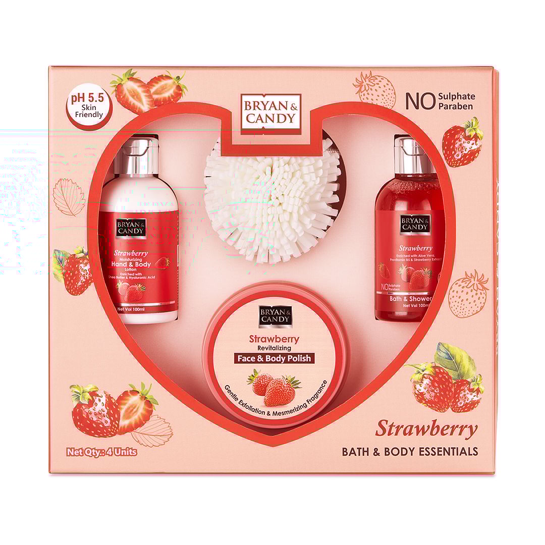 Bryan & Candy Strawberry White Heart Kit Gift Set For Women And Men