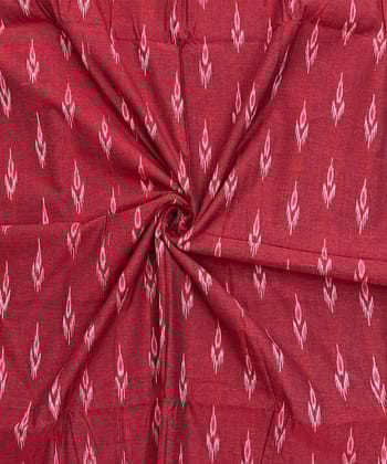 2.5m Maroon Sambalpuri Handwoven Single Ikat Shirting Materials SFCSHI2270
