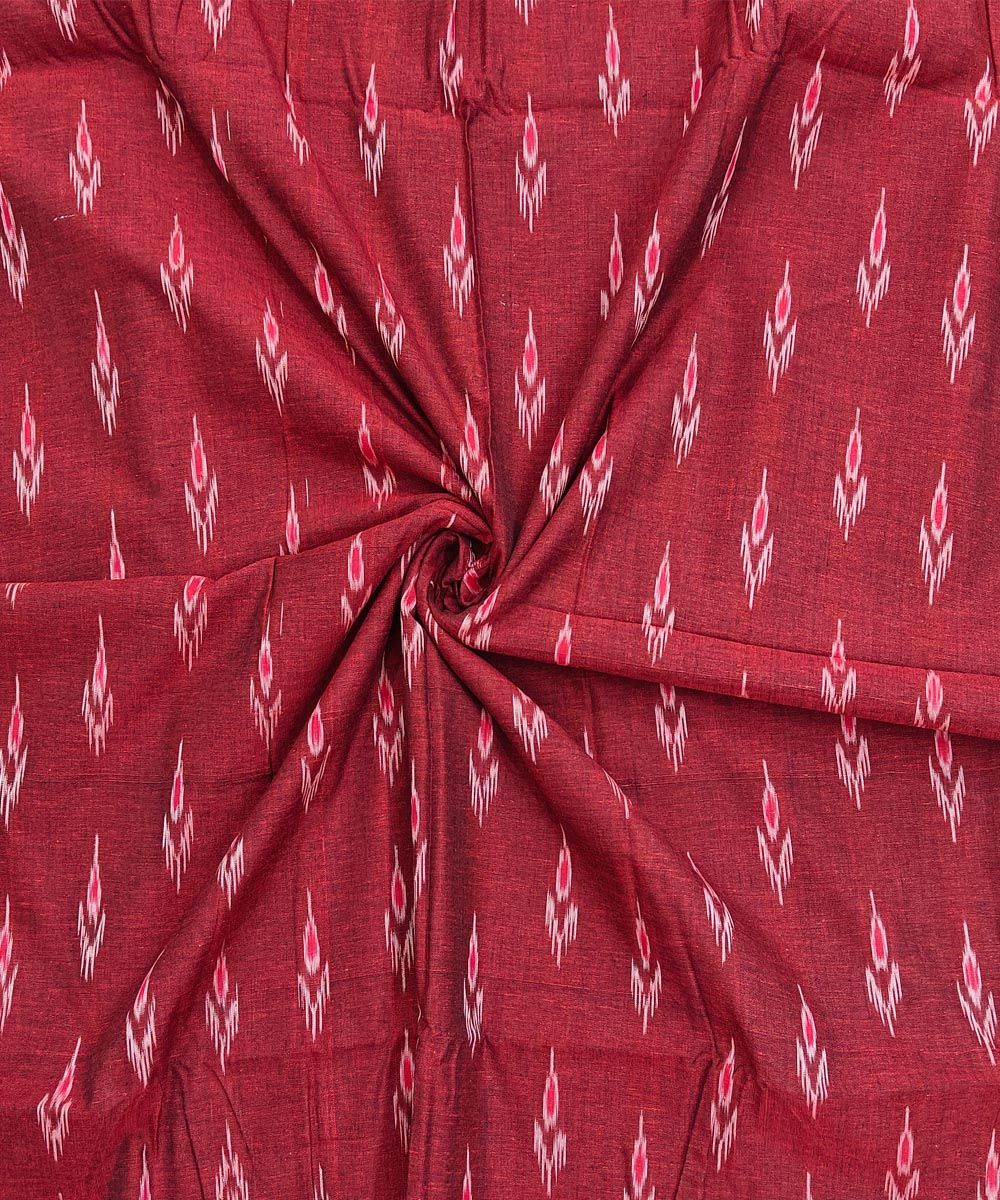 2.5m Maroon Sambalpuri Handwoven Single Ikat Shirting Materials SFCSHI2270