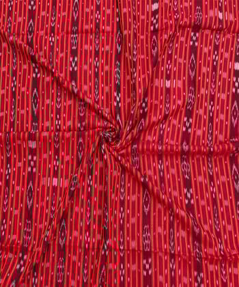 2.5m Red Sambalpuri Handwoven Single Ikat Shirting Materials SFCSHI2273
