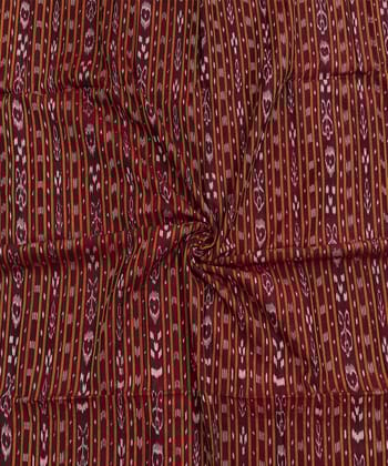2.5m Maroon Sambalpuri Handwoven Single Ikat Shirting Materials SFCSHI2278