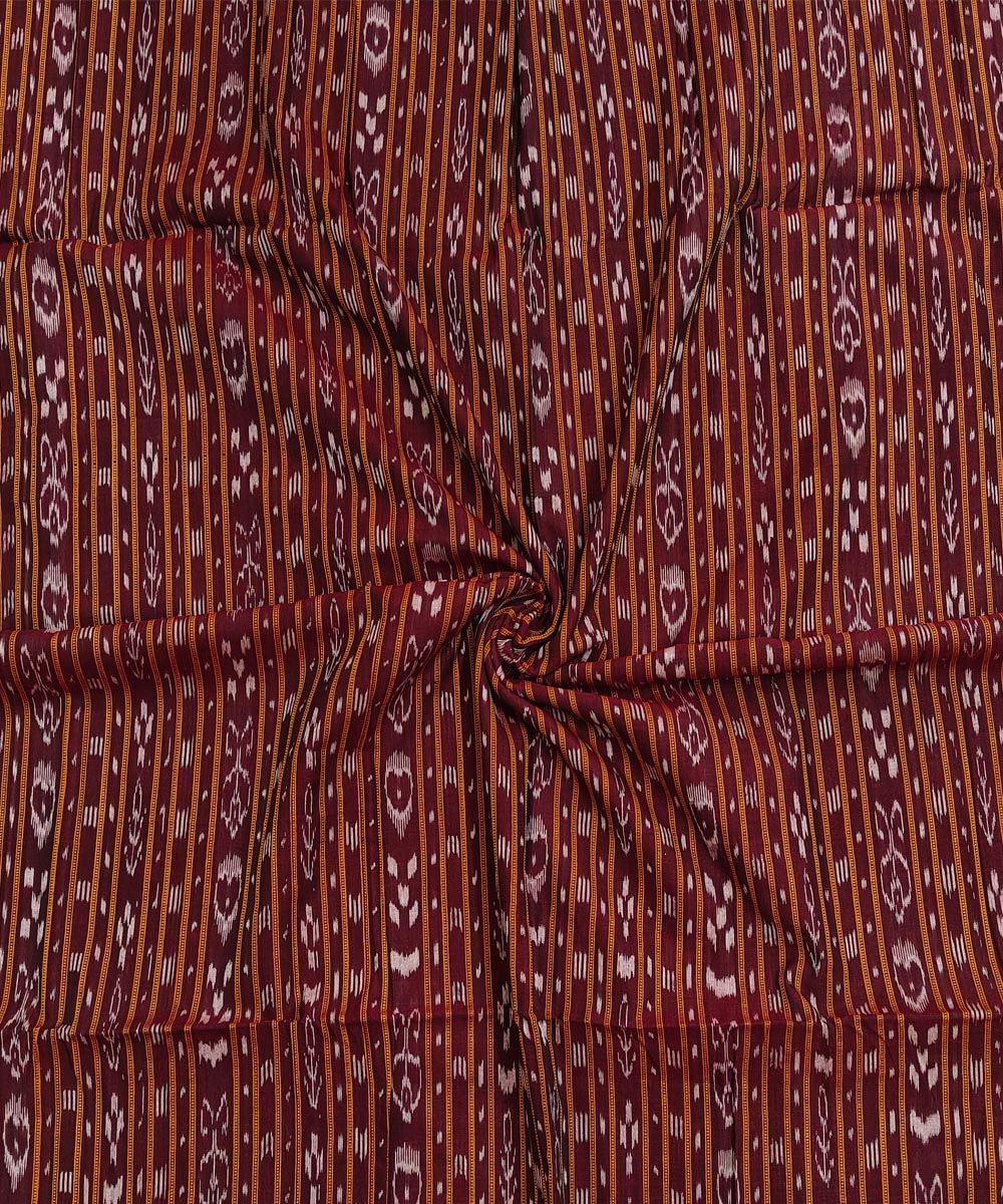 2.5m Maroon Sambalpuri Handwoven Single Ikat Shirting Materials SFCSHI2278