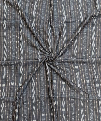 2.5m Gray Sambalpuri Handwoven Single Ikat Shirting Materials SFCSHI2281
