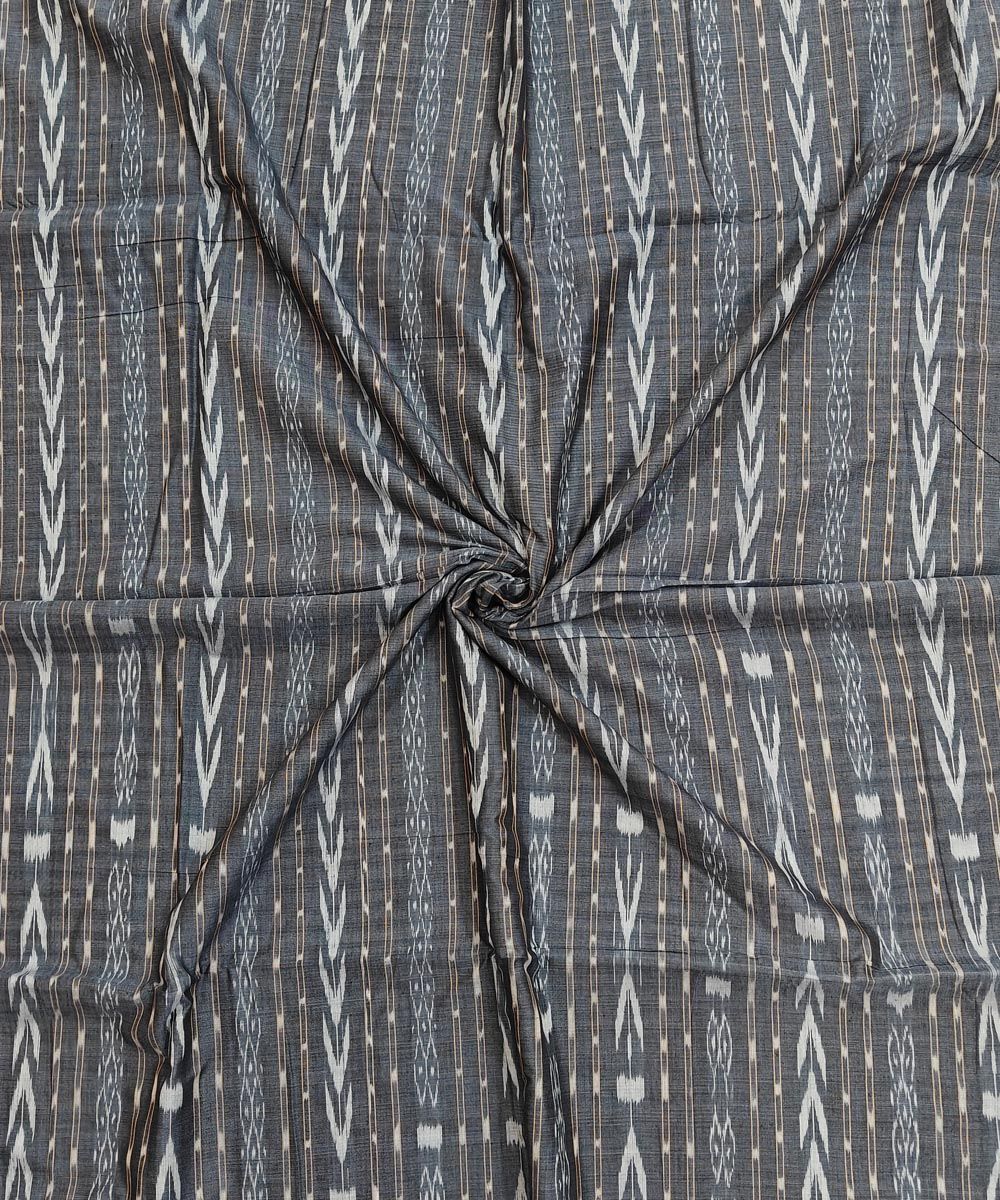 2.5m Gray Sambalpuri Handwoven Single Ikat Shirting Materials SFCSHI2281