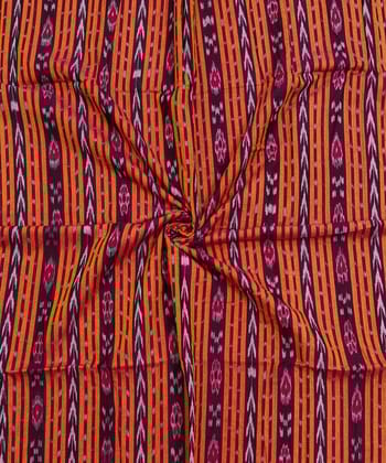 2.5m Orange Sambalpuri Handwoven Single Ikat Shirting Materials SFCSHI2282
