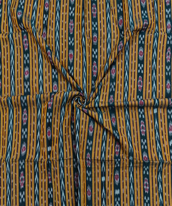 2.5m Green Sambalpuri Handwoven Single Ikat Shirting Materials SFCSHI2284