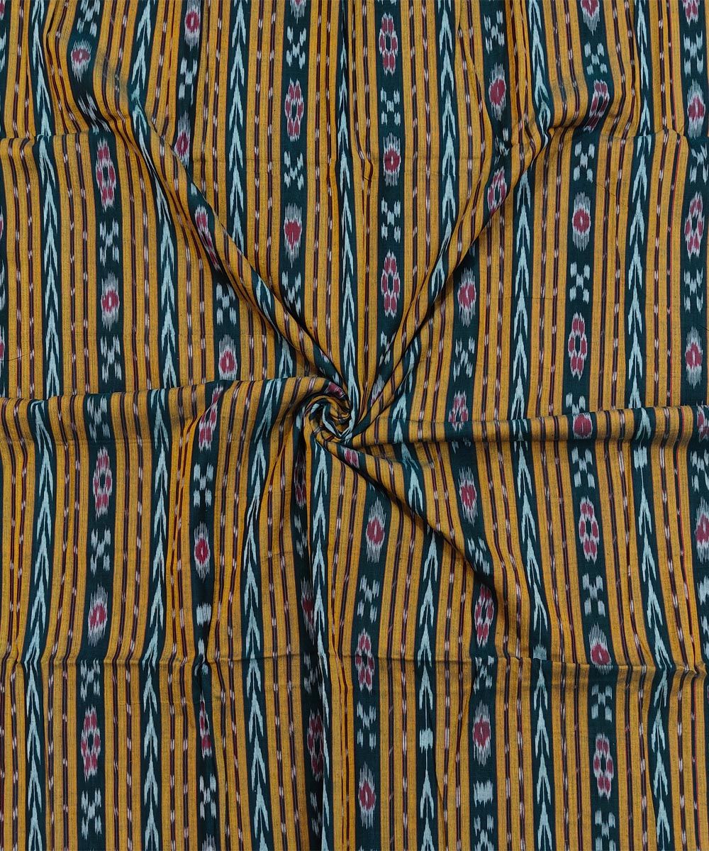 2.5m Green Sambalpuri Handwoven Single Ikat Shirting Materials SFCSHI2284