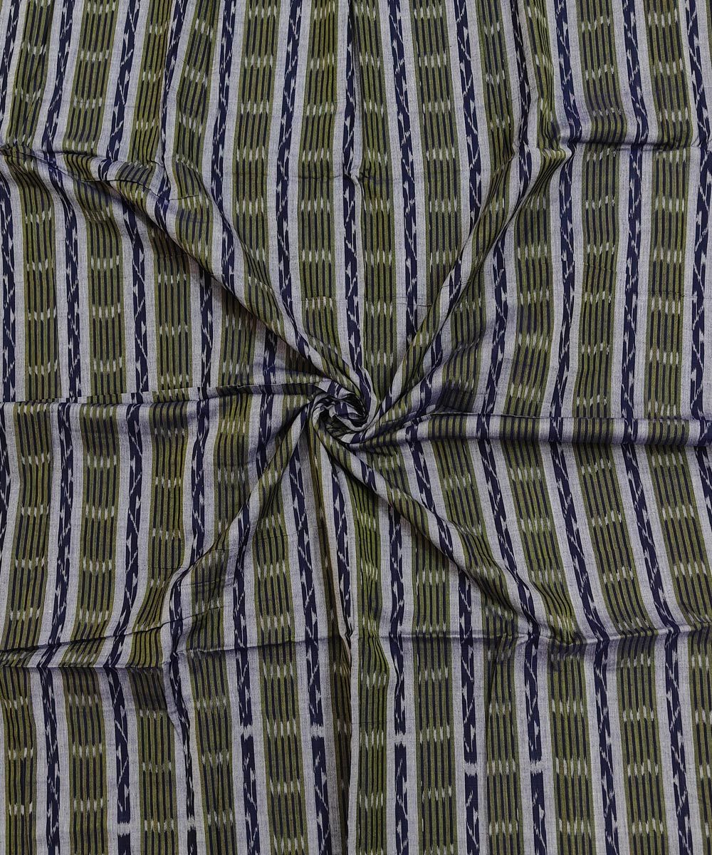 2.5m Olive Sambalpuri Handwoven Single Ikat Shirting Materials SFCSHI2286