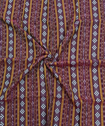 2.5m Purple Sambalpuri Handwoven Single Ikat Shirting Materials SFCSHI2287