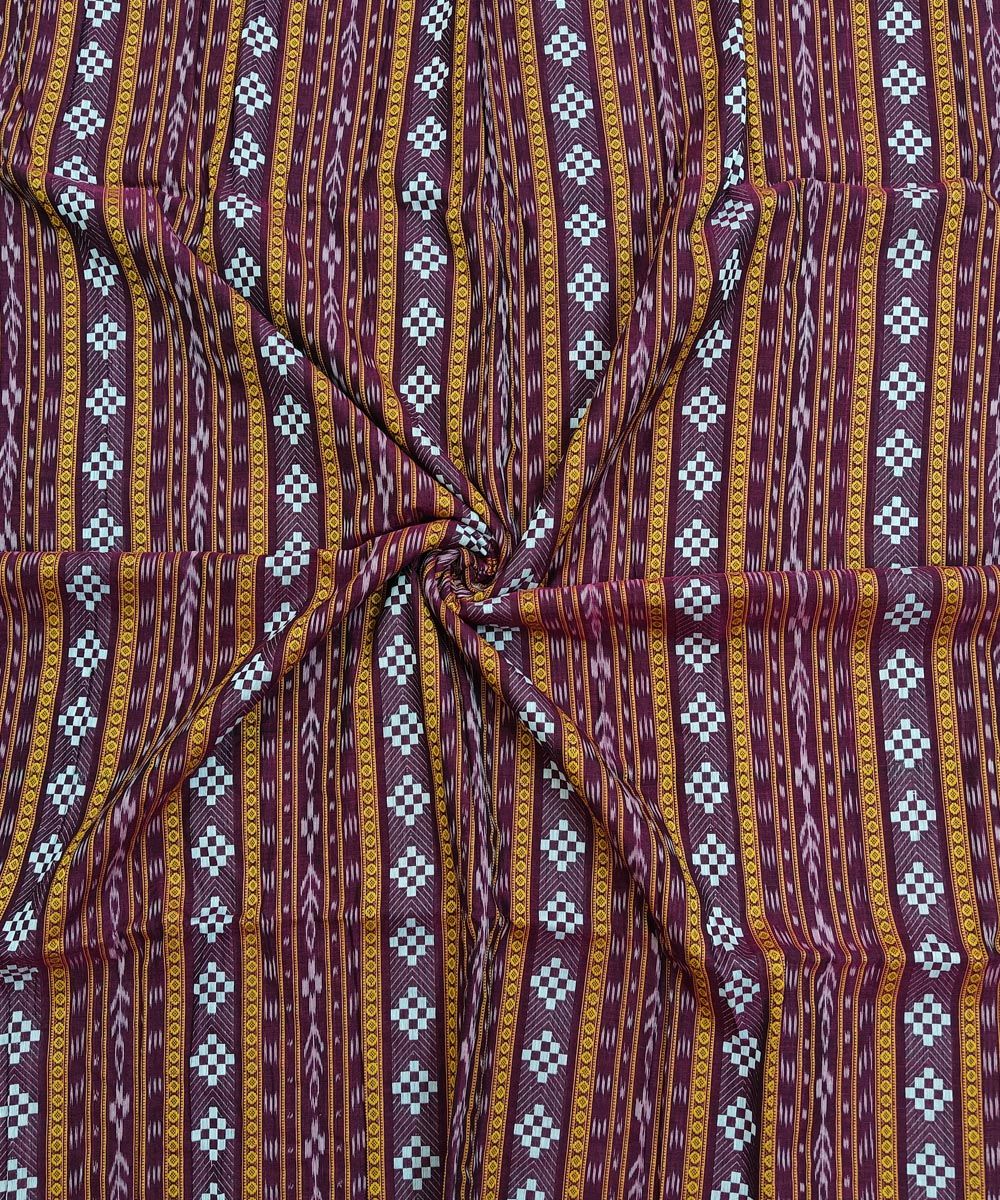 2.5m Purple Sambalpuri Handwoven Single Ikat Shirting Materials SFCSHI2287