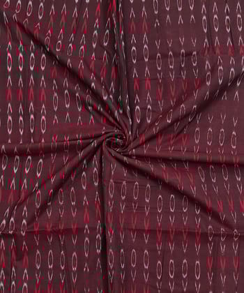 2.5m Maroon Sambalpuri Handwoven Single Ikat Shirting Materials SFCSHI2290