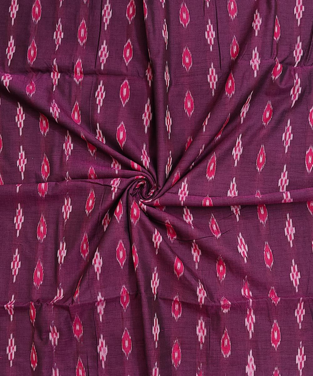 2.5m Purple Sambalpuri Handwoven Single Ikat Shirting Materials SFCSHI2291