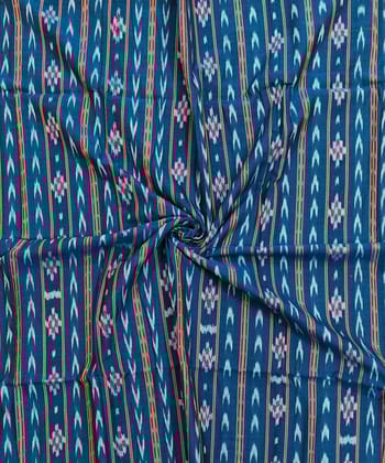 2.5m Blue Sambalpuri Handwoven Single Ikat Shirting Materials SFCSHI2292