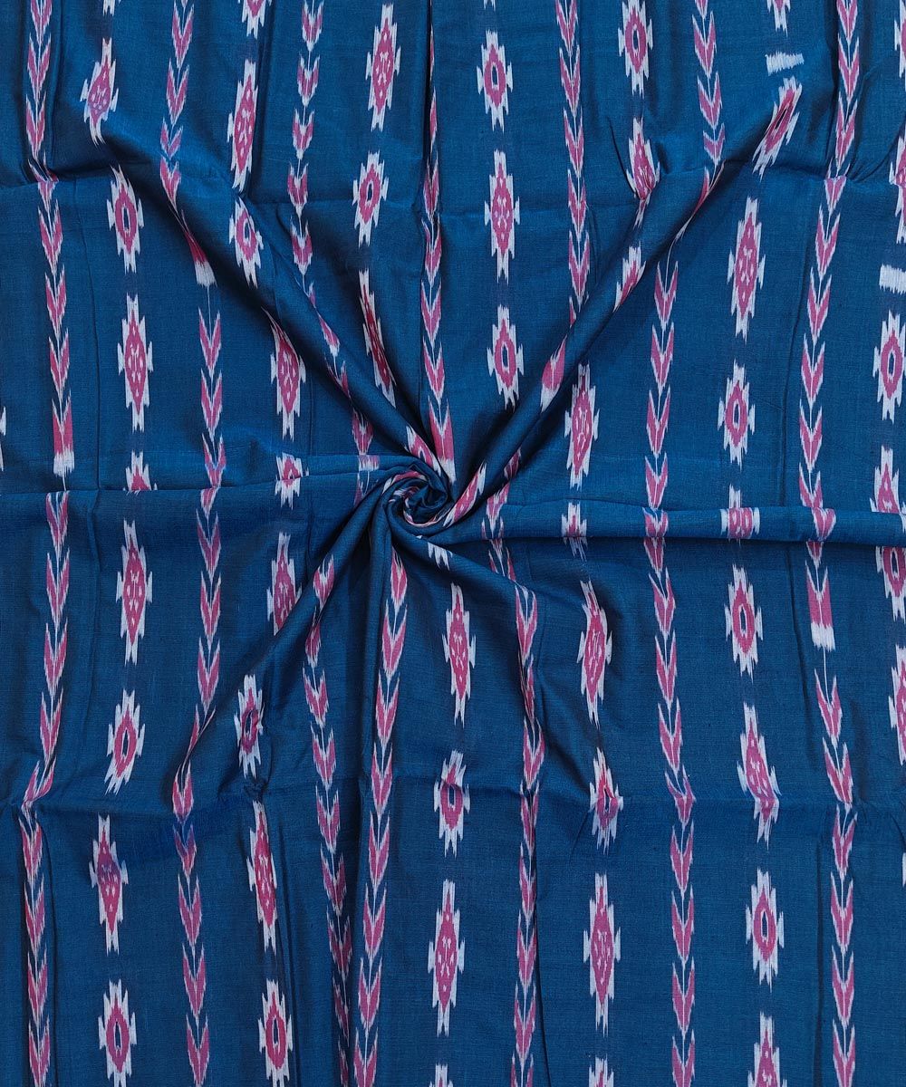 2.5m Blue Sambalpuri Handwoven Single Ikat Shirting Materials SFCSHI2295