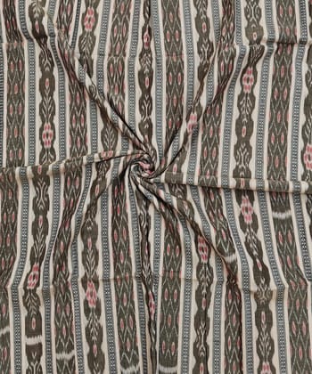 2.5m Beige Sambalpuri Handwoven Single Ikat Shirting Materials SFCSHI2296