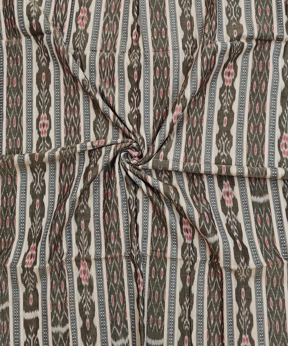 2.5m Beige Sambalpuri Handwoven Single Ikat Shirting Materials SFCSHI2296