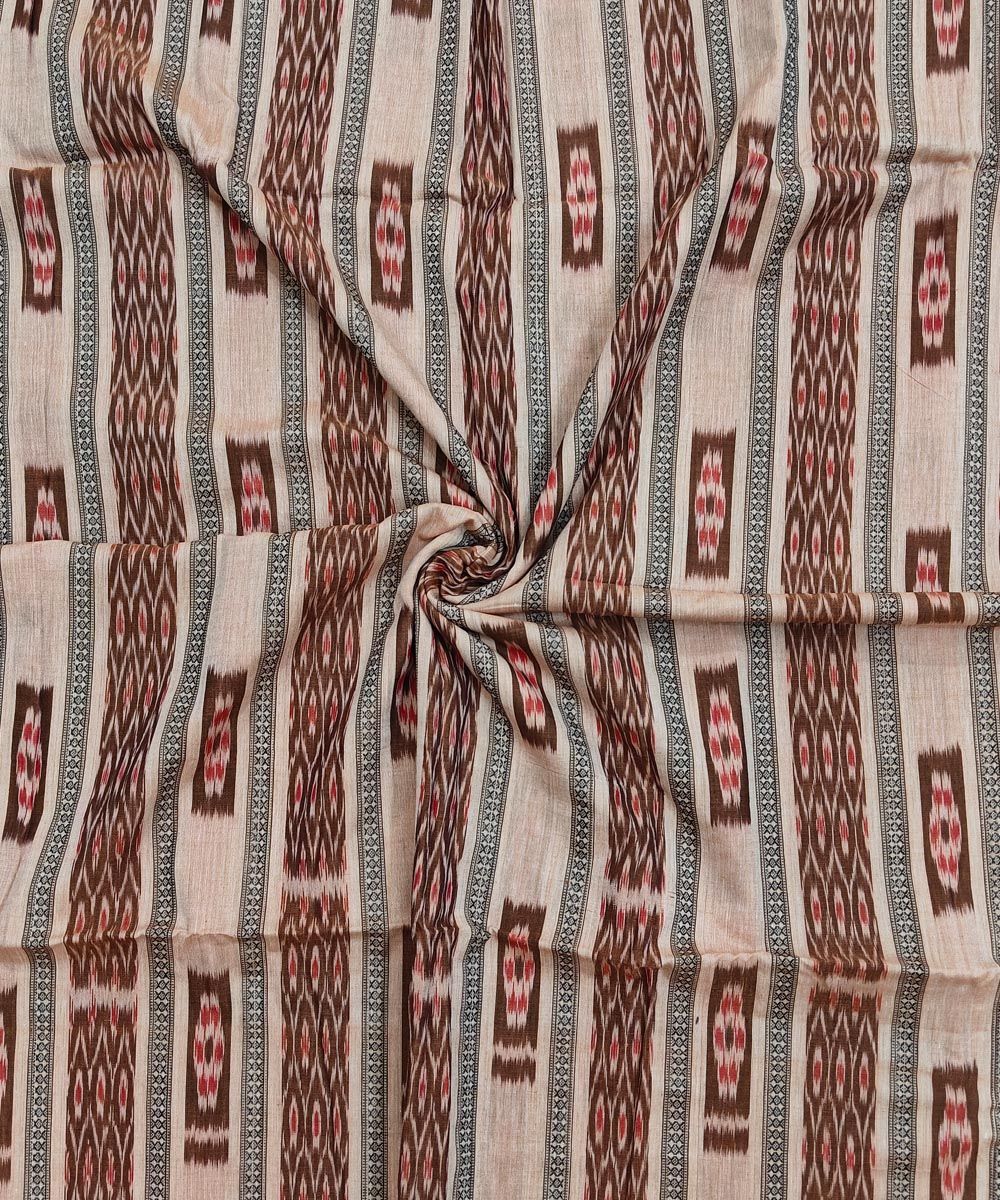2.5m Peach Taffy Sambalpuri Handwoven Single Ikat Shirting Materials(SFCSHI2297