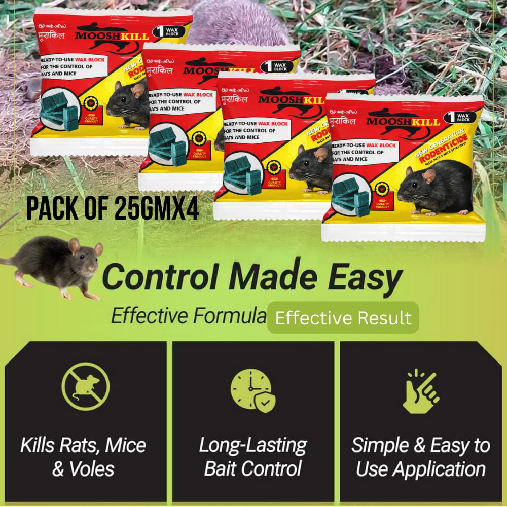 Powerfull Rat Killer Cake | Make Your Home Rats & Rodents Free | 25GM (Pack Of 4)