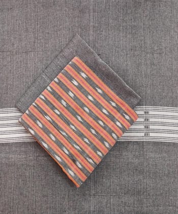 Gray Sambalpuri Handwoven Single Ikat Suit SFCSUT1946