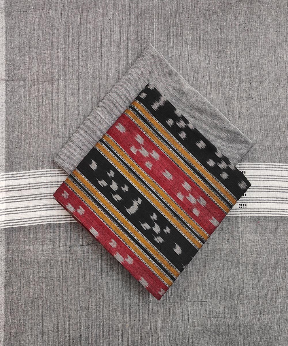 Black Sambalpuri Handwoven Single Ikat Suit SFCSUT1947