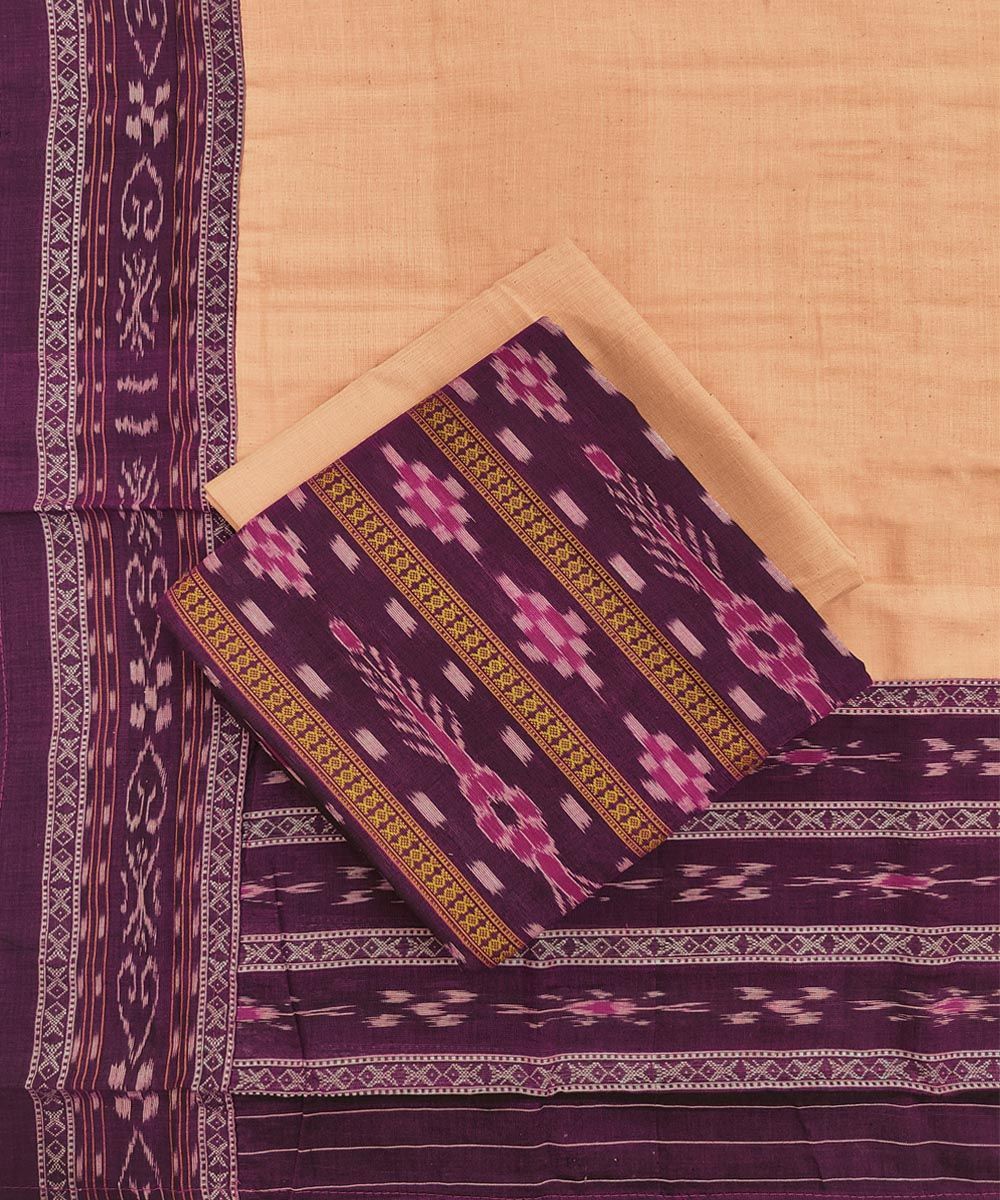 Purple Sambalpuri Handwoven Single Ikat Suit SFCSUT1957