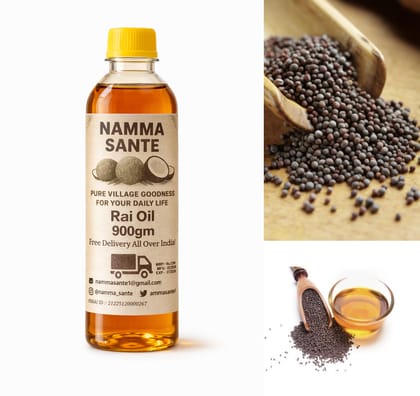 Rai Oil, Mustard Oil, Sarson Tel, Kachi Ghani Mustard Oil, Pure Mustard Cooking Oil 900gm