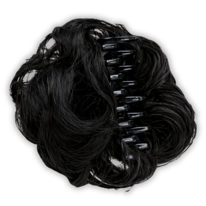 Ktein Wig Bun Clip with 8 Tooth Claw Natural Look Hair Bun Extension - Black
