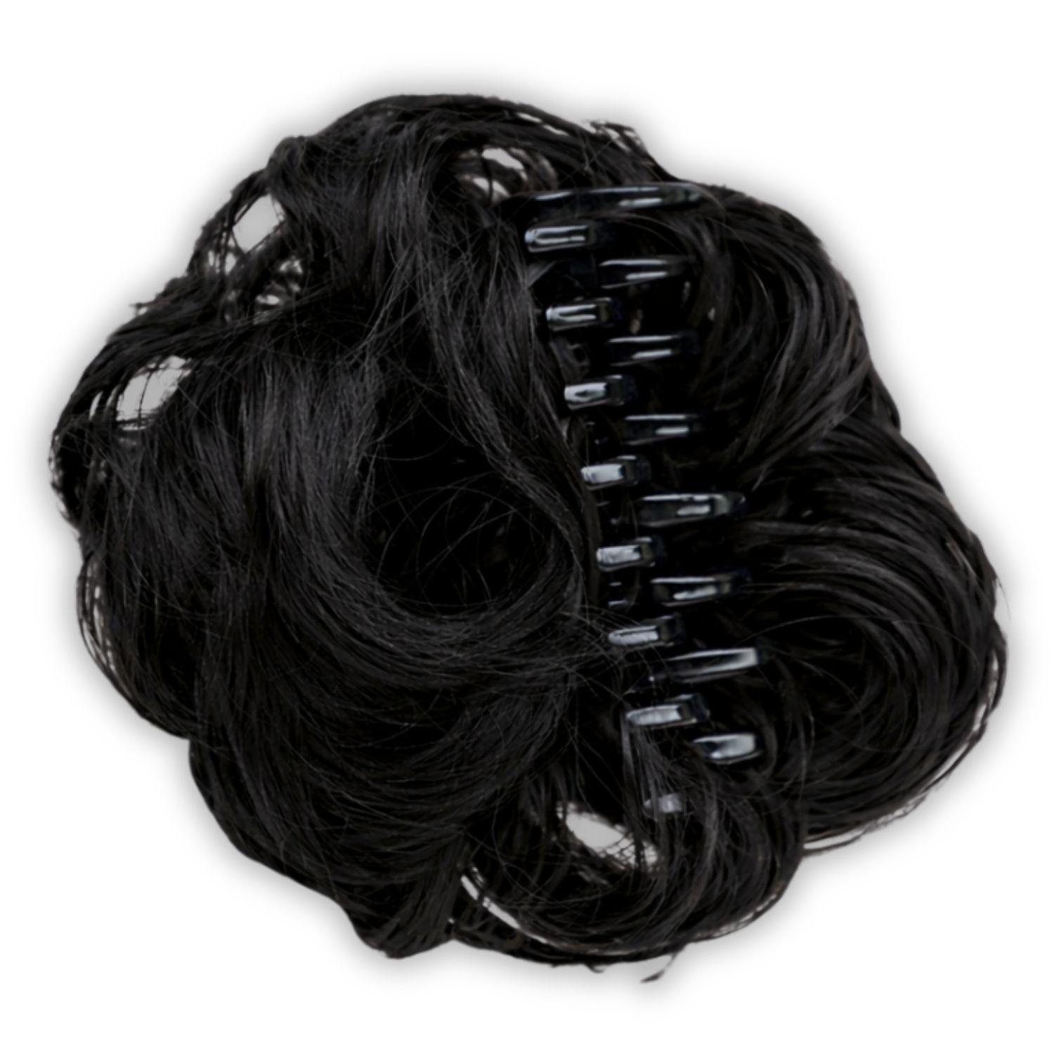Ktein Wig Bun Clip with 8 Tooth Claw Natural Look Hair Bun Extension - Black