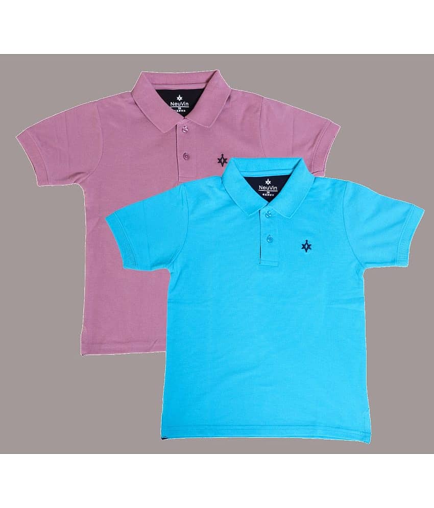 NEUVIN Pack of 1 Boys Cotton Blend Polo T-Shirt ( Multi Color )