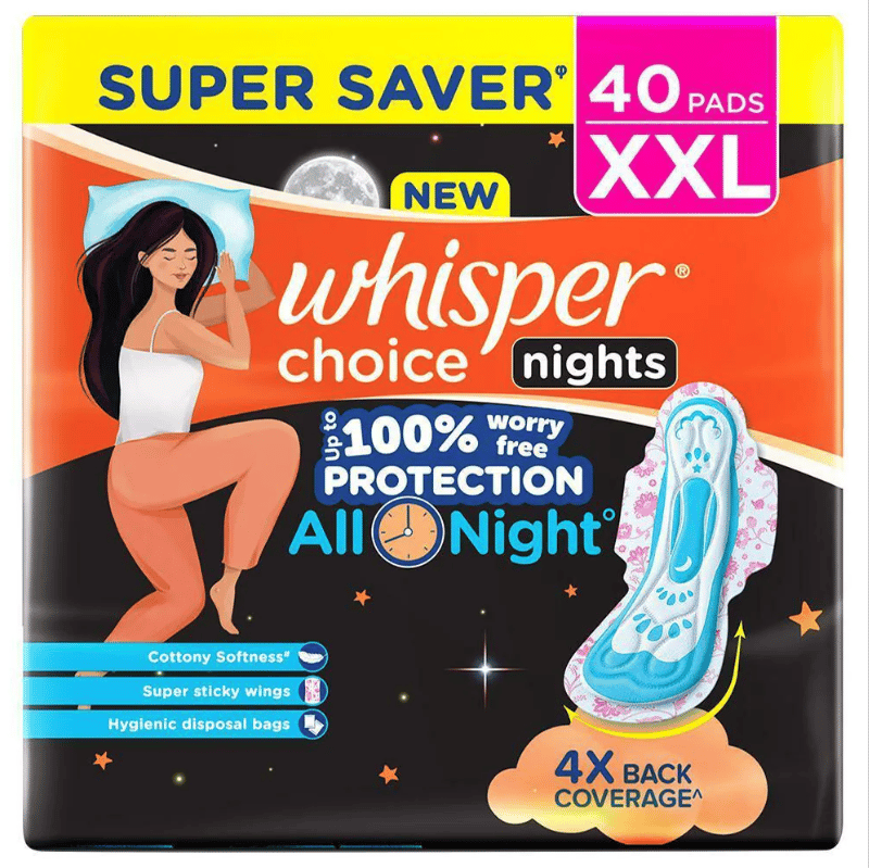 Whisper Choice Nights XXL Sanitary Pad 40 N