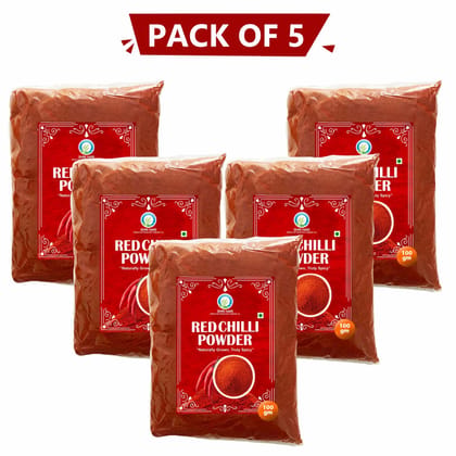 Red Chilli Powder (100 gm) Pack of 5 by Shri Hari Fed Krishi Producer – Pure , Natural & Made by Farmers