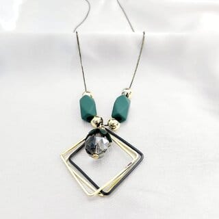 Stylish Long Chain Green Stone Necklace for WomenGirls