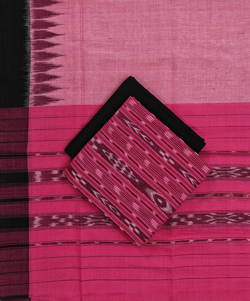 Pink Sambalpuri Handwoven Ikat Suit Set SFCSUT2307a