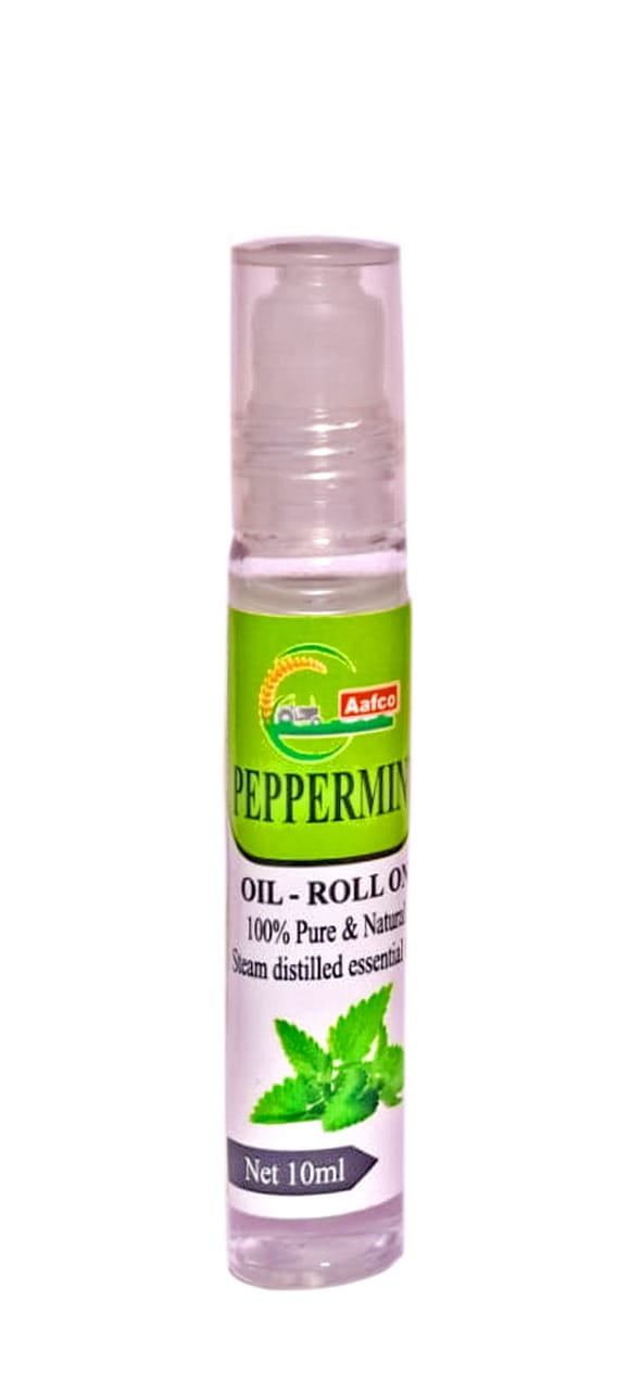 Aafco 100% Pure & Natural Peppermint Oil Roll-On, Steam Distilled, 10ml